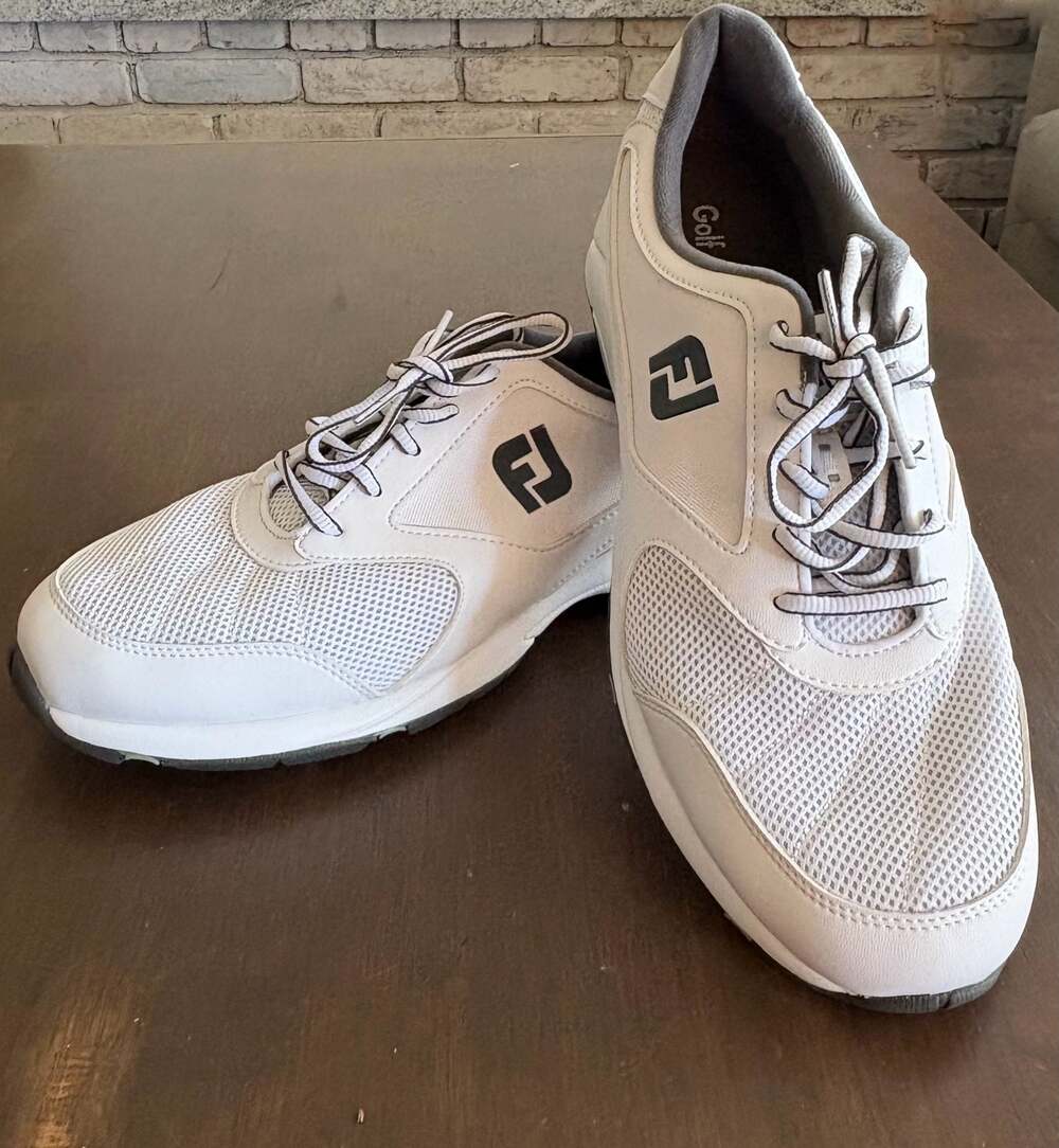 FootJoy Golf FJ Flex White Mesh Spiked Golf Shoes sz 12